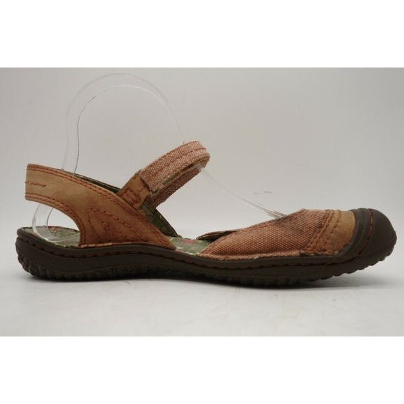 Keen Logo Red Brown Canvas Adjustable Bumper Toe Loafers Shoes Women's 8 - Picture 3 of 11